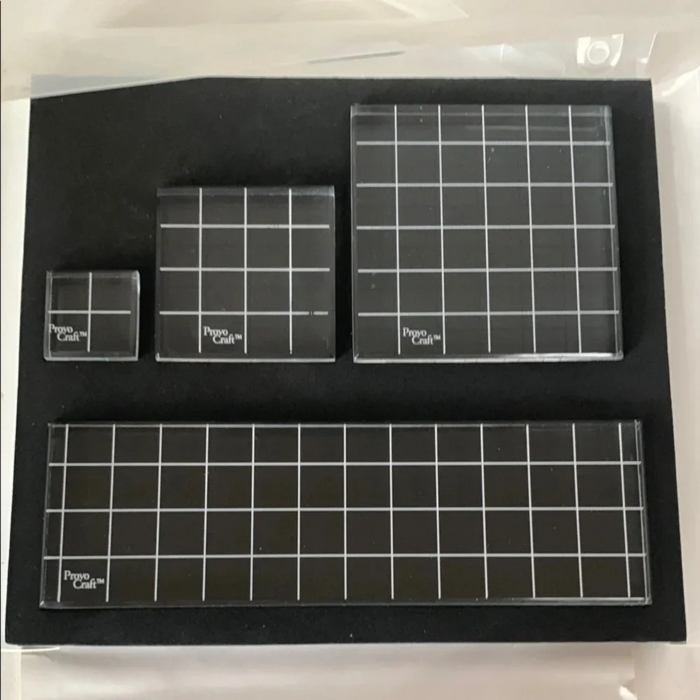 Provo Craft for Simply Chic Stamps 4 Acrylic Block Set 1 Clear Lined 24-8343 - Picture 3 of 5